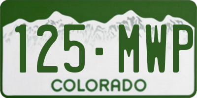 CO license plate 125MWP