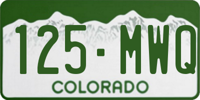 CO license plate 125MWQ