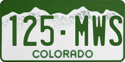 CO license plate 125MWS