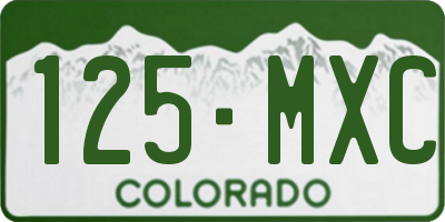 CO license plate 125MXC