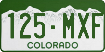 CO license plate 125MXF
