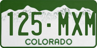 CO license plate 125MXM