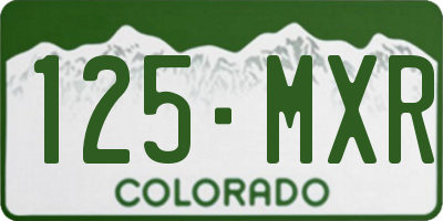 CO license plate 125MXR
