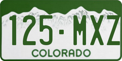 CO license plate 125MXZ