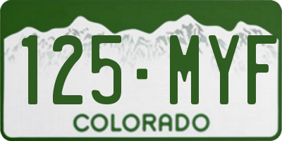 CO license plate 125MYF