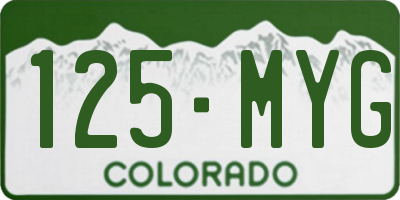 CO license plate 125MYG