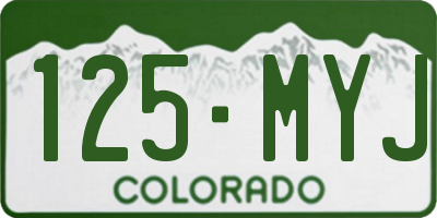 CO license plate 125MYJ