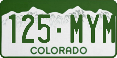 CO license plate 125MYM