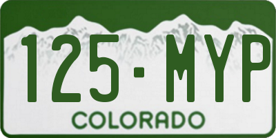 CO license plate 125MYP