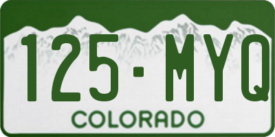 CO license plate 125MYQ