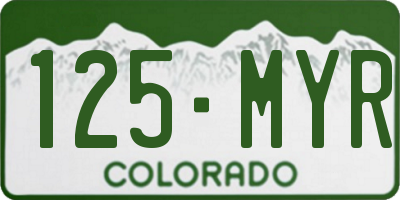 CO license plate 125MYR