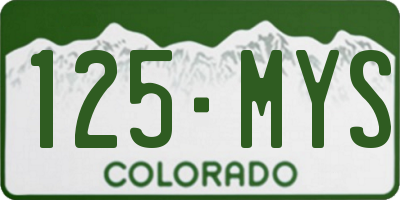 CO license plate 125MYS