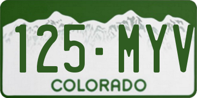 CO license plate 125MYV