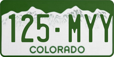 CO license plate 125MYY