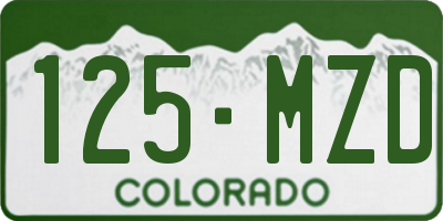 CO license plate 125MZD