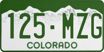 CO license plate 125MZG