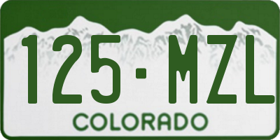 CO license plate 125MZL