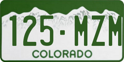 CO license plate 125MZM