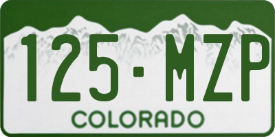 CO license plate 125MZP