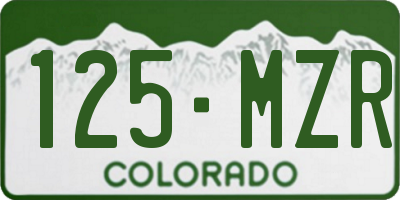 CO license plate 125MZR