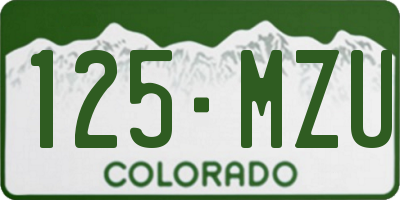 CO license plate 125MZU