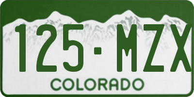 CO license plate 125MZX