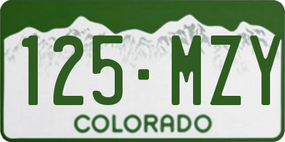 CO license plate 125MZY