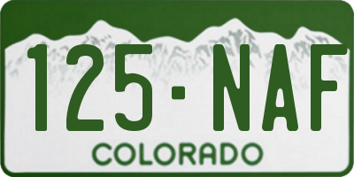 CO license plate 125NAF