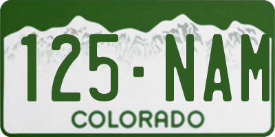 CO license plate 125NAM