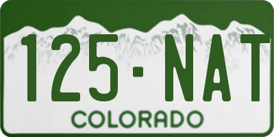 CO license plate 125NAT
