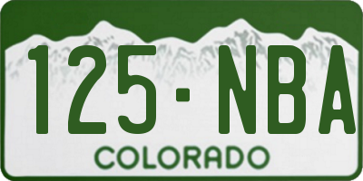 CO license plate 125NBA