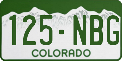 CO license plate 125NBG