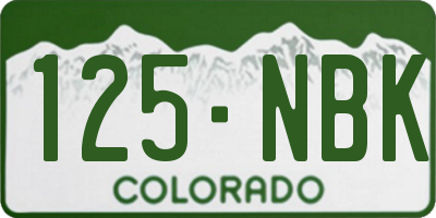 CO license plate 125NBK