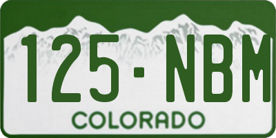 CO license plate 125NBM