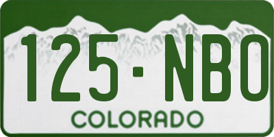 CO license plate 125NBO
