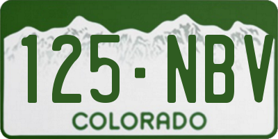 CO license plate 125NBV