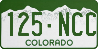CO license plate 125NCC