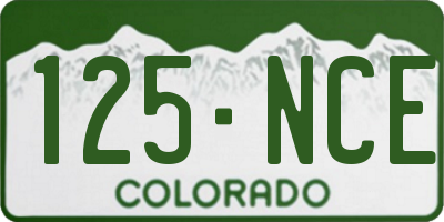 CO license plate 125NCE