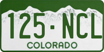 CO license plate 125NCL