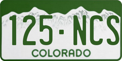 CO license plate 125NCS