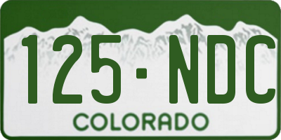 CO license plate 125NDC