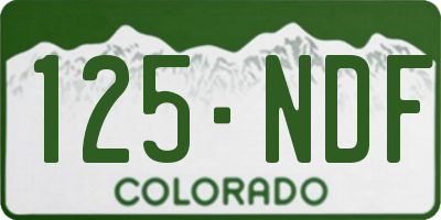 CO license plate 125NDF