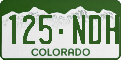 CO license plate 125NDH