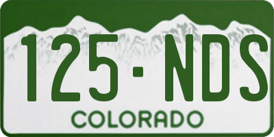 CO license plate 125NDS