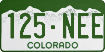 CO license plate 125NEE