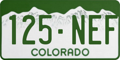 CO license plate 125NEF