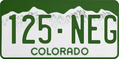 CO license plate 125NEG
