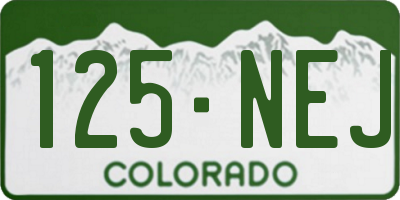 CO license plate 125NEJ