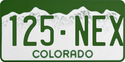 CO license plate 125NEX