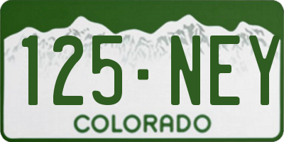 CO license plate 125NEY
